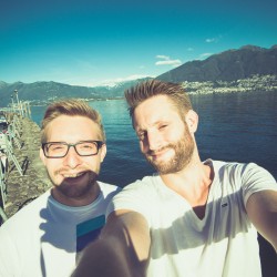 Frühmorgendlicher Selfie am Lago Maggiore
